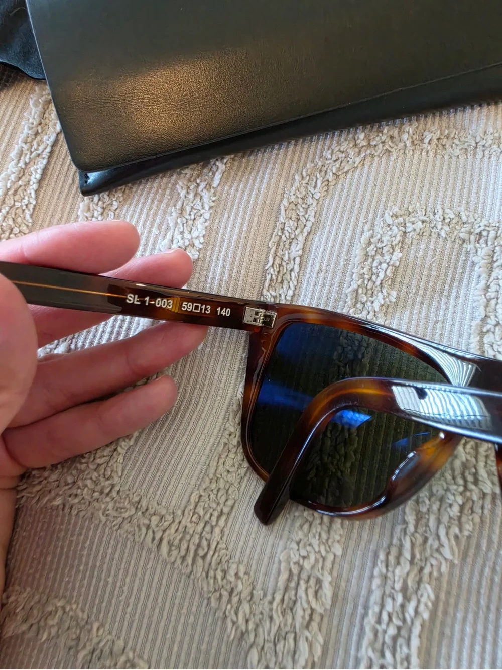 Saint Laurent Tortoise Square Sunglasses with Case